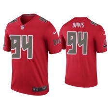 Men Tampa Bay Buccaneers #94 Color Rush Legend Khalil Davis Red Jersey Men Tampa Bay Buccaneers #94 Color Rush Legend Khalil Davis Red Jersey