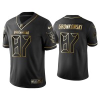 Men Tampa Bay Buccaneers #87 Golden Edition Vapor Limited Rob Gronkowski Black Jersey Men Tampa Bay Buccaneers #87 Golden Edition Vapor Limited Rob Gronkowski Black Jersey