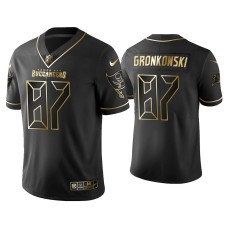 Men Tampa Bay Buccaneers #87 Golden Edition Vapor Limited Rob Gronkowski Black Jersey Men Tampa Bay Buccaneers #87 Golden Edition Vapor Limited Rob Gronkowski Black Jersey