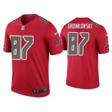 Men Tampa Bay Buccaneers #87 Color Rush Legend Rob Gronkowski Red Jersey Men Tampa Bay Buccaneers #87 Color Rush Legend Rob Gronkowski Red Jersey