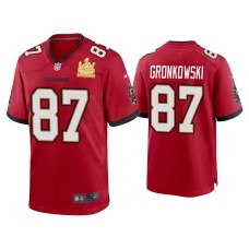 Men Tampa Bay Buccaneers #87 Rob Gronkowski Super Bowl LV Champions Red Game Jersey Men Tampa Bay Buccaneers #87 Rob Gronkowski Super Bowl LV Champions Red Game Jersey