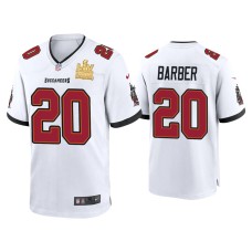 Men Tampa Bay Buccaneers #20 Ronde Barber Super Bowl LV Champions White Game Jersey