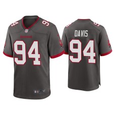 Men Tampa Bay Buccaneers #94 Khalil Davis Pewter Alternate Game Jersey Men Tampa Bay Buccaneers #94 Khalil Davis Pewter Alternate Game Jersey