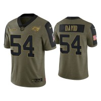 Men Tampa Bay Buccaneers #54 Lavonte David Olive 2021 Salute To Service Limited Jersey Men Tampa Bay Buccaneers #54 Lavonte David Olive 2021 Salute To Service Limited Jersey
