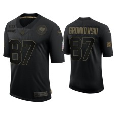 Men Tampa Bay Buccaneers #87 Rob Gronkowski Black 2020 Salute to Service Limited Jersey Men Tampa Bay Buccaneers #87 Rob Gronkowski Black 2020 Salute to Service Limited Jersey
