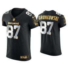 Men Tampa Bay Buccaneers #87 Rob Gronkowski Black Golden Edition Elite Jersey Men Tampa Bay Buccaneers #87 Rob Gronkowski Black Golden Edition Elite Jersey