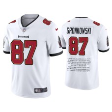 Men Tampa Bay Buccaneers #87 Rob Gronkowski White Career Highlight Limited Edition Jersey Men Tampa Bay Buccaneers #87 Rob Gronkowski White Career Highlight Limited Edition Jersey