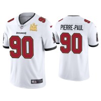 Men Tampa Bay Buccaneers #90 Jason Pierre-Paul Super Bowl LV Champions White Vapor Limited Jersey Men Tampa Bay Buccaneers #90 Jason Pierre-Paul Super Bowl LV Champions White Vapor Limited Jersey