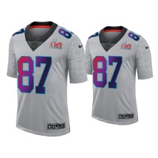 Men Tampa Bay Buccaneers #87 Rob Gronkowski Gray Super Bowl LVI Limited Jersey Men Tampa Bay Buccaneers #87 Rob Gronkowski Gray Super Bowl LVI Limited Jersey