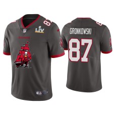 Men Tampa Bay Buccaneers #87 Rob Gronkowski Super Bowl LV Champions Pewter Team Logo Jersey Men Tampa Bay Buccaneers #87 Rob Gronkowski Super Bowl LV Champions Pewter Team Logo Jersey