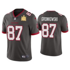 Men Tampa Bay Buccaneers #87 Rob Gronkowski Super Bowl LV Champions Pewter Vapor Limited Jersey Men Tampa Bay Buccaneers #87 Rob Gronkowski Super Bowl LV Champions Pewter Vapor Limited Jersey