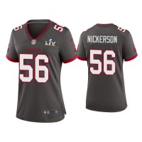 Women Tampa Bay Buccaneers #56 Hardy Nickerson Super Bowl LV Pewter Game Jersey