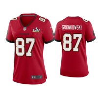 Women Tampa Bay Buccaneers #87 Rob Gronkowski Super Bowl LV Red Game Jersey