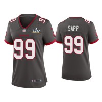 Women Tampa Bay Buccaneers #99 Warren Sapp Super Bowl LV Pewter Game Jersey Women Tampa Bay Buccaneers #99 Warren Sapp Super Bowl LV Pewter Game Jersey